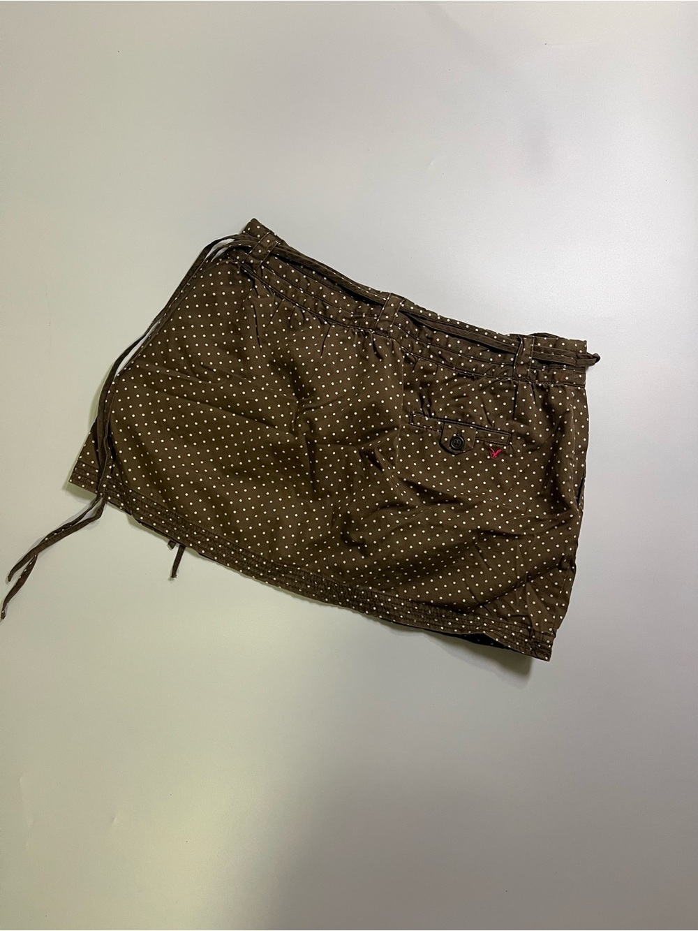vintage american eagle brown polka dot mini skirt - Picture 3 of 3